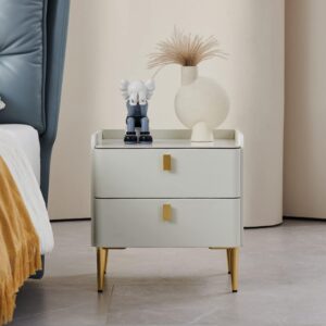 Nyota Bedside Table – Modern Italian Nordic Style, No Assembly Required (50×40×50cm)