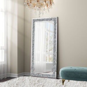 Diana Silver Full-Length Floor Mirror – 180x85cm Bevelled Glass Wall Accent