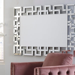 DotFurn Athena Frameless Wall Mirror – Greek Key Design, Luxury Accent Piece
