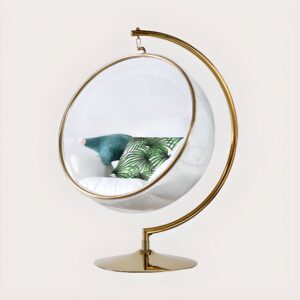 DotFurn Anetta Gold Metal Porch Swing with Cushions – Luxury Hanging Swing with Stand Options