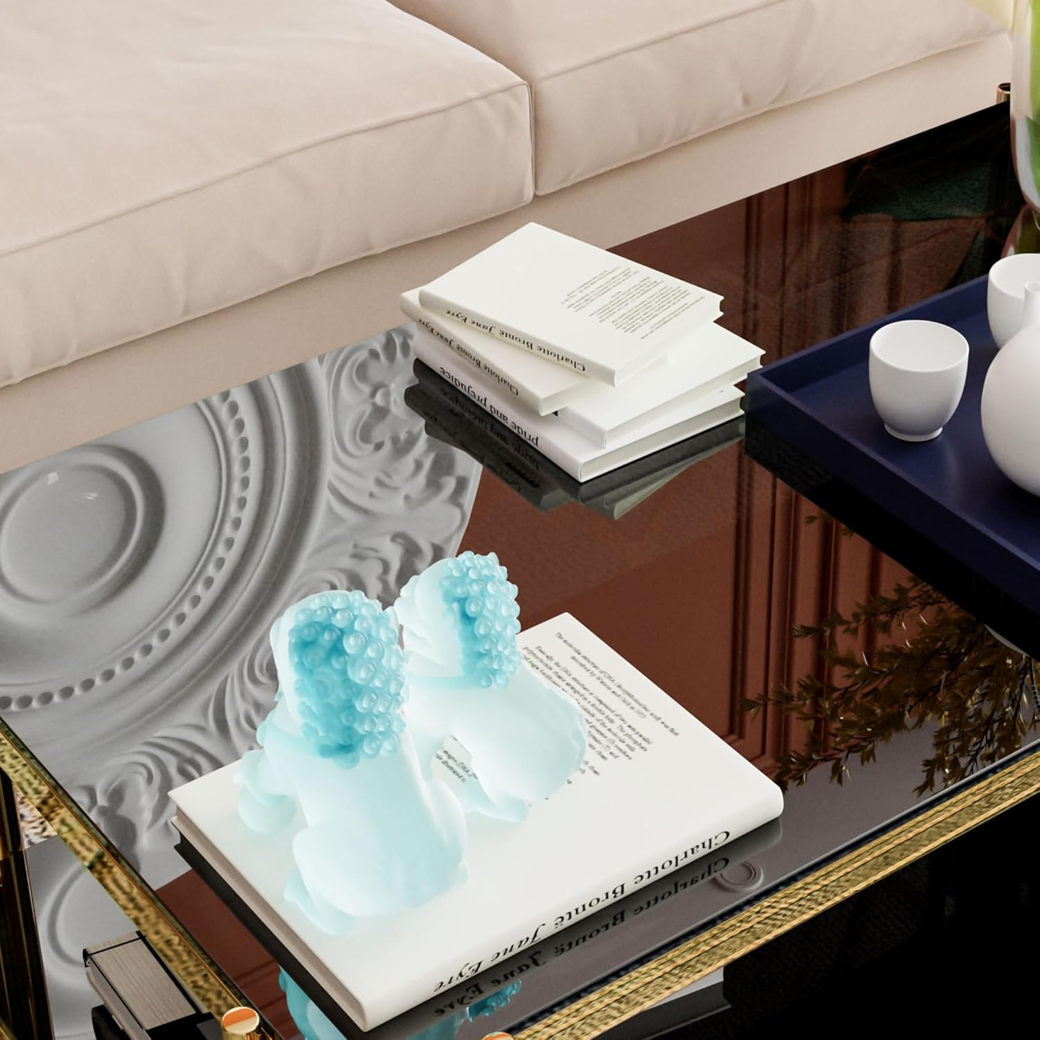 Derlig Black & Gold 2-Tier Tempered Glass Coffee Table | Modern Luxury - Image 4